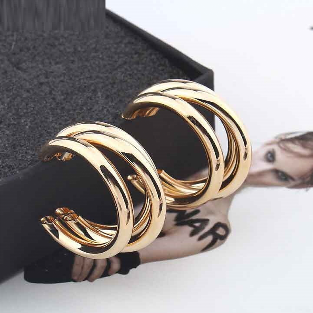 CRSNT YYE Ear Hoops Pair Gold