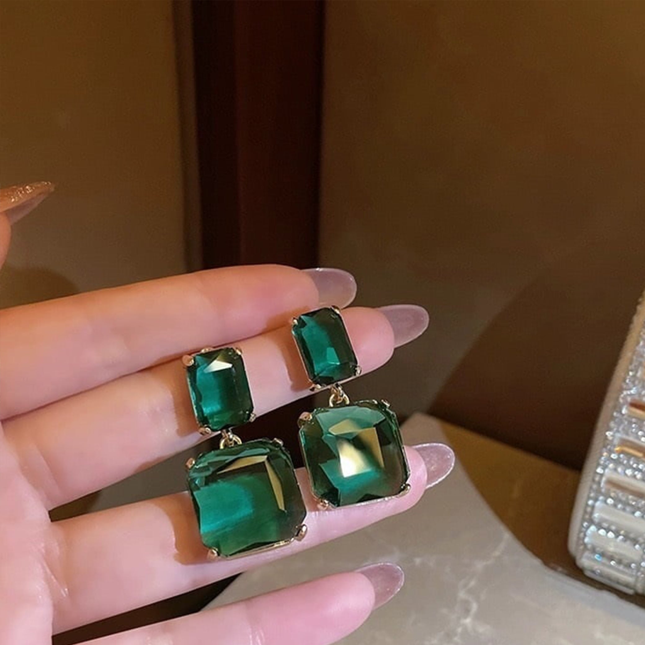 07 SYB Emerald Teardrop Earrings