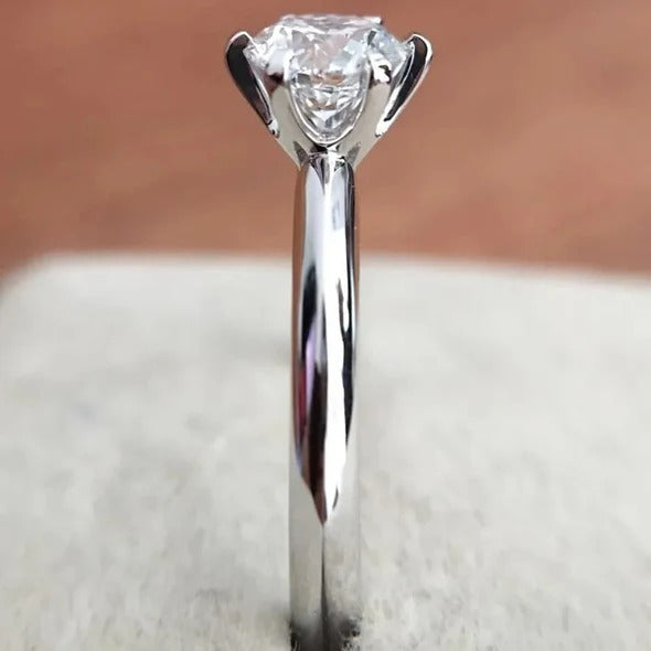 Classic 925 Sterling Silver Moissanite Ring Att- 01