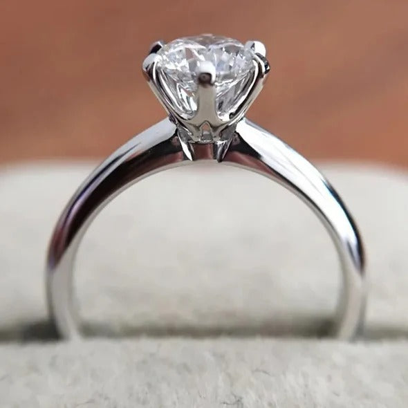Classic 925 Sterling Silver Moissanite Ring Att- 01
