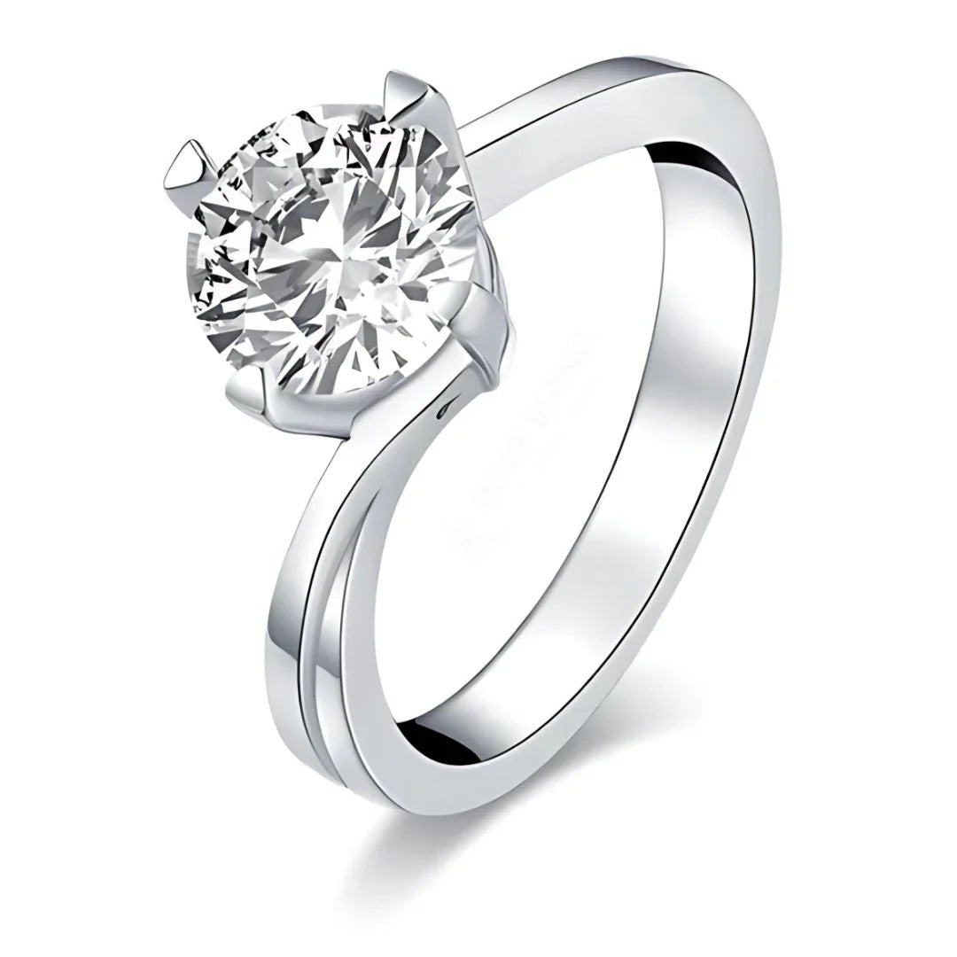 Classic 925 Sterling Silver Moissanite Ring Att- 09
