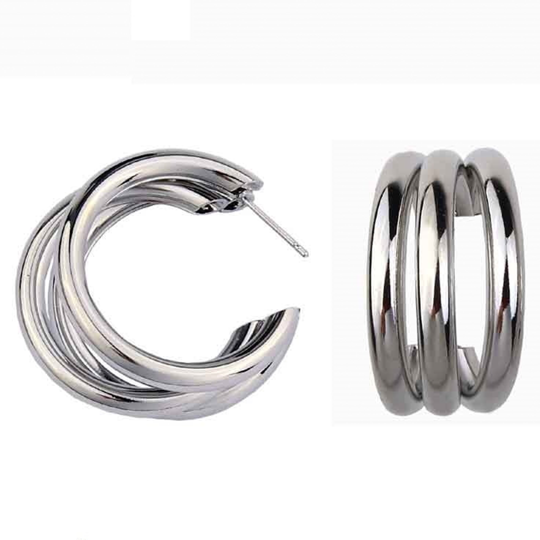 CRSNT YYE Ear Hoops Pair Silver